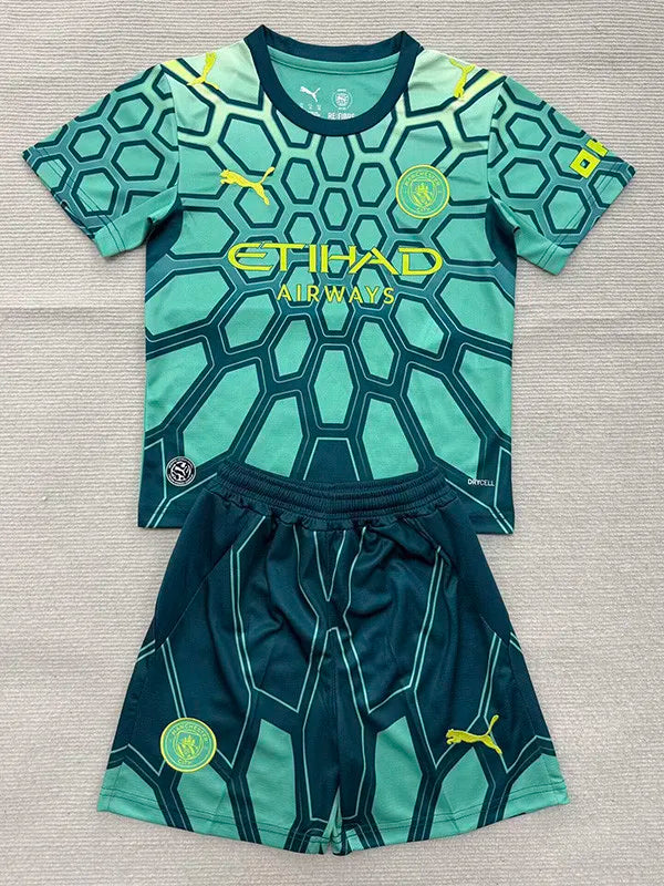 2026-27 Man City Green Goalkeeper Kids Soccer Jersey