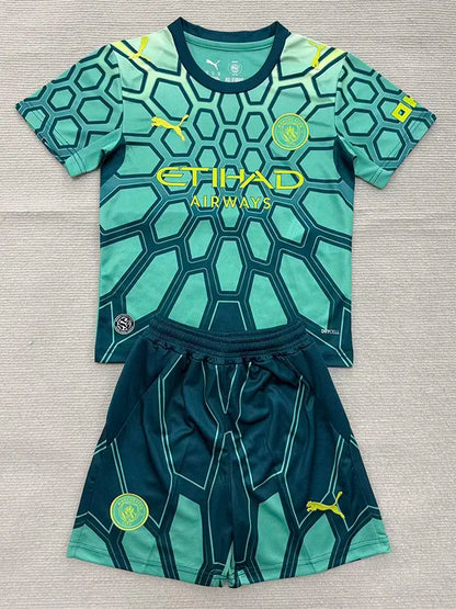 2026-27 Man City Green Goalkeeper Kids Soccer Jersey
